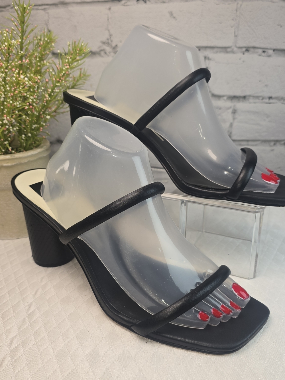DOLCE VITA WOMENS NOLES HEELED STRAPPY SANDAL BLACK ONYX LEATHER BLOCK HEEL 11